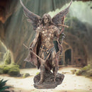 Bronzed Archangel Gabriel with Staff Religious Figurine 33.5cm 7