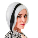 Womens Glamour Diva White With Black Streak Wigs Female Halloween Costume_1 BW799