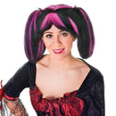 Womens Steampunk Star Wars Black Pink Streaks Wigs Female Halloween Costume_1 BW797