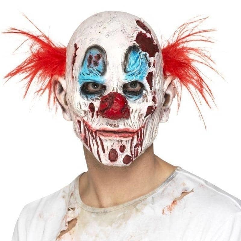 Zombie Clown Mask Foam Latex Adult White Red_1 sm-45021