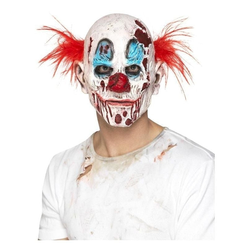 Zombie Clown Mask Foam Latex Adult White Red_2 