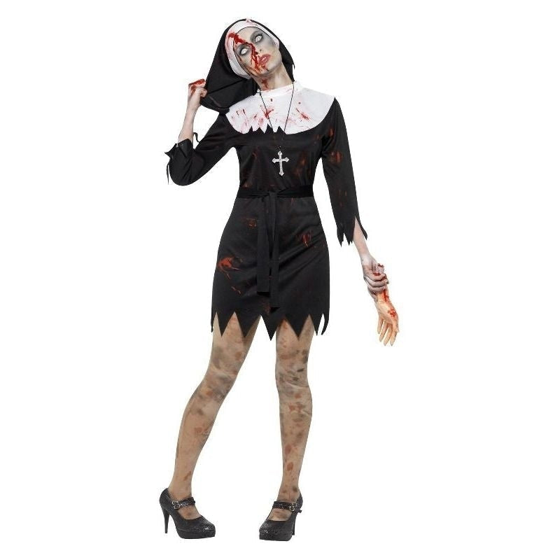 Zombie Sister Costume Womens Black Nun_2 sm-45527L