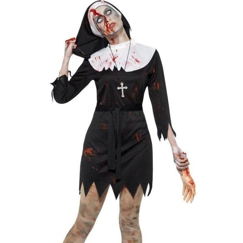 Zombie Sister Costume Womens Black Nun_1 sm-45527M