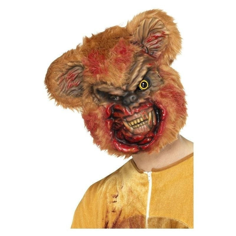 Zombie Teddy Bear Mask Adult Brown Costume_2 