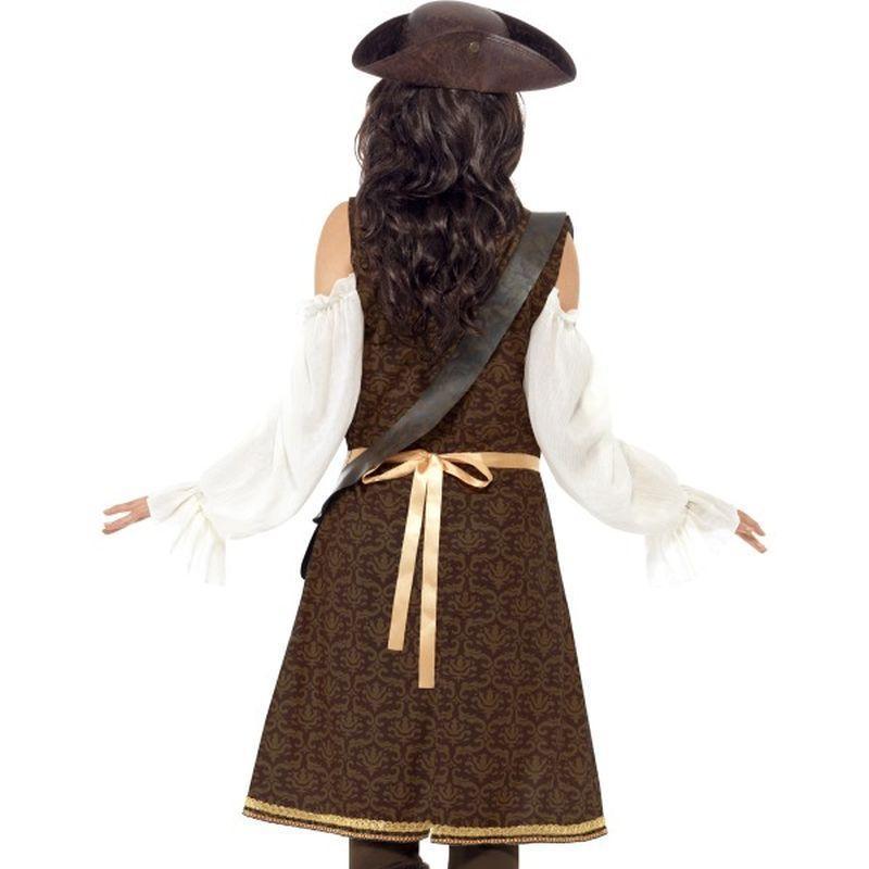 High Seas Pirate Wench Costume Adult Brown White Womens Smiffys Pirate 6532