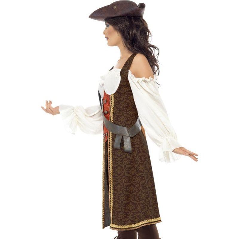 High Seas Pirate Wench Costume Adult Brown White Womens Smiffys Pirate 6533