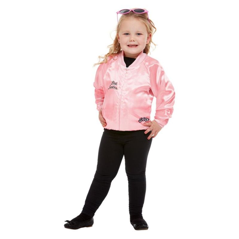 Grease Pink Ladies Jacket Child Pink Girls Smiffys Grease Licensed Fancy Dress 6180
