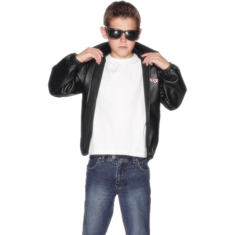 Grease T Birds Jacket Child Black Boys Smiffys Grease Licensed Fancy Dress 6195