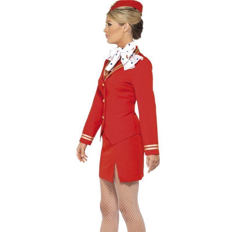 Trolley Dolly Costume Adult Red Gold Womens Smiffys Heroes & Role Model 12194