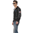 Top Gun Bomber Jacket Adult Mens Smiffys Top Gun Licensed Fancy Dress 12068