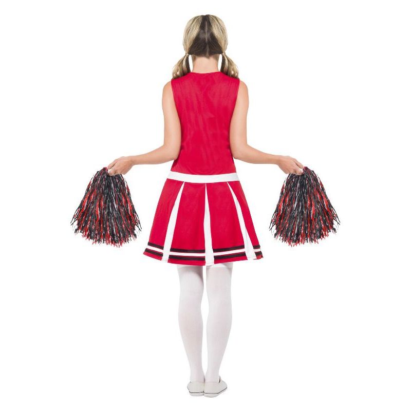 Cheerleader Costume Adult Red Dress Pom Poms