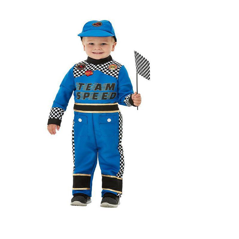 Toddler Racing Car Driver Costume Toddler Blue Boys Smiffys Boys Fancy Dress 14798