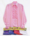 Satin Shirt & Ruffles Blue Adult Costume Male One Size Mens Bristol Novelty Male Costumes 685
