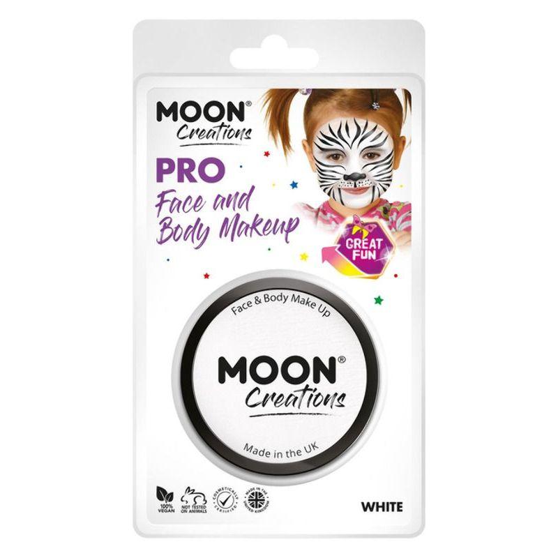 Moon Creations Pro Face Paint Cake Pot White Smiffys Cosmetics and Disguises 21931