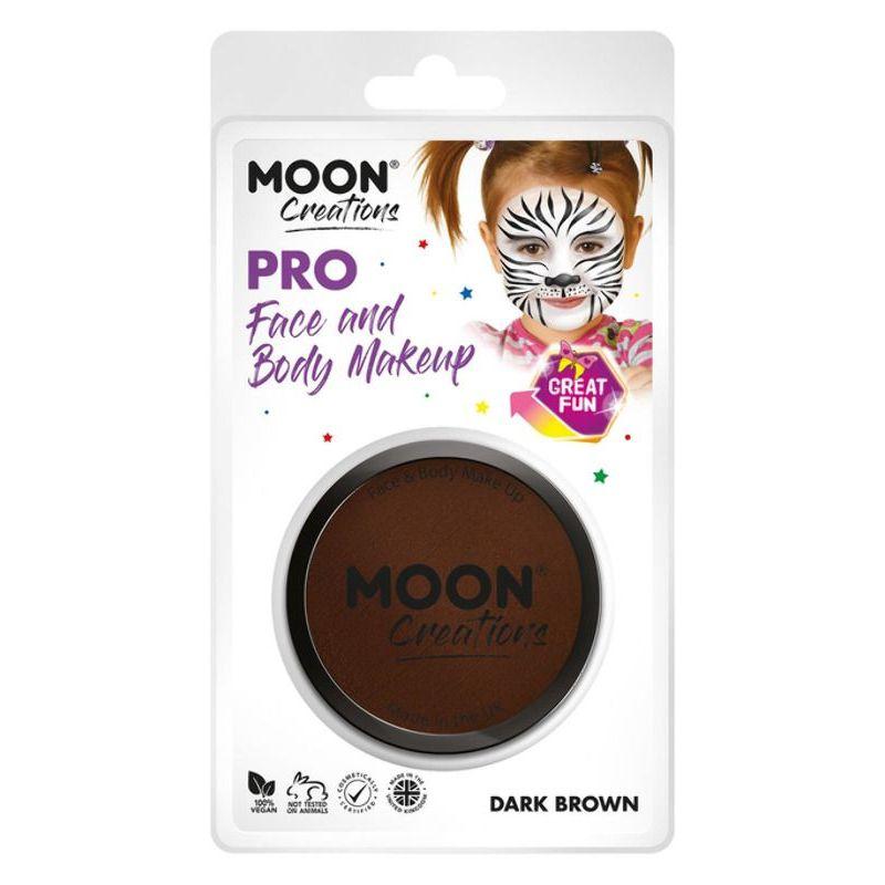 Moon Creations Pro Face Paint Cake Pot Dark Brown Smiffys Halloween Fancy Dress Accessor 20752