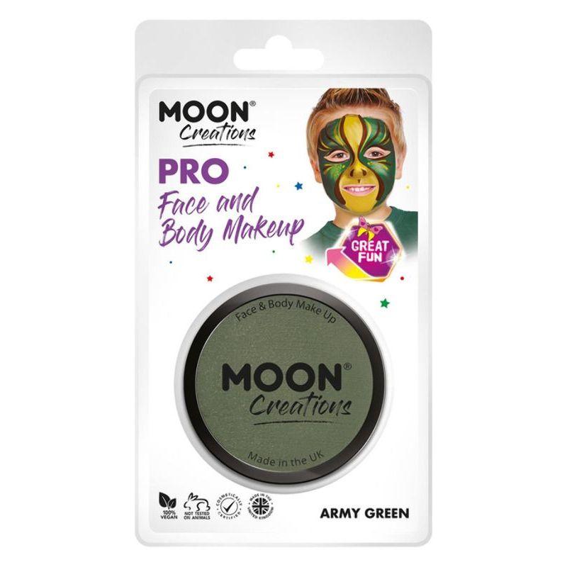 Moon Creations Pro Face Paint Cake Pot Army Green Smiffys Moon Creations 20927