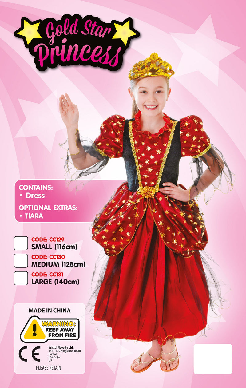 Gold Star Princess Dress Medium Childrens Costumes Female M Girls Bristol Novelty Childrens Costumes 2135