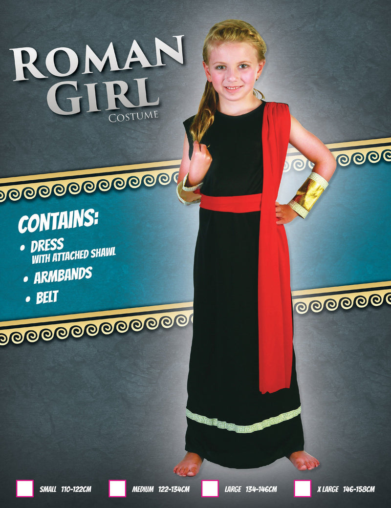 Roman Girl Black Xl Childrens Costumes Female To Fit Child Of Height 146cm 159cm Girls Bristol Novelty Childrens Costumes 2153