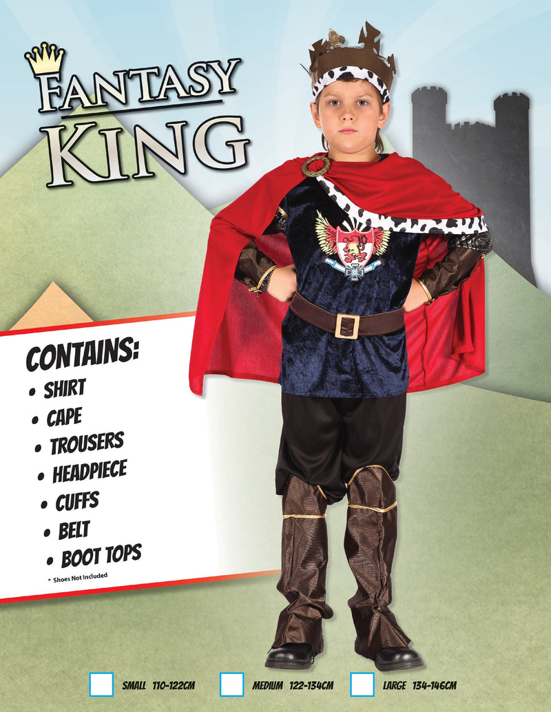 Fantasy King M Childrens Costumes Male To Fit Child Of Height 122cm 134cm Boys Bristol Novelty Childrens Costumes 2184