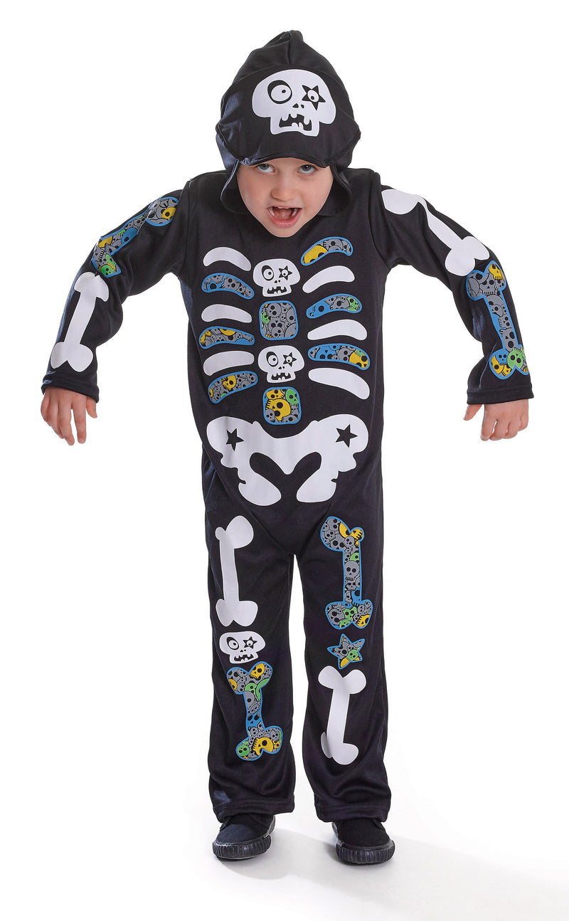 Skeleton Boy Hooded Colour Bones S Childrens Costumes Male Small Boys Bristol Novelty Childrens Costumes 2226