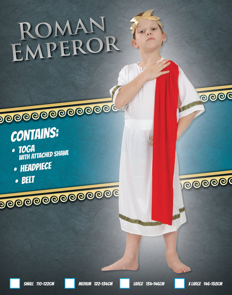 Roman Emperor Xl Childrens Costumes Male To Fit Child Of Height 146cm 159cm Boys Bristol Novelty Childrens Costumes 2263