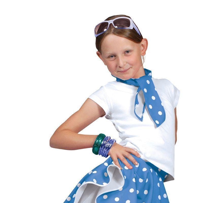 Girls Rock n Roll Skirt Blue Childrens Costumes Female One Size Bristol Novelty Girls Costumes 5705