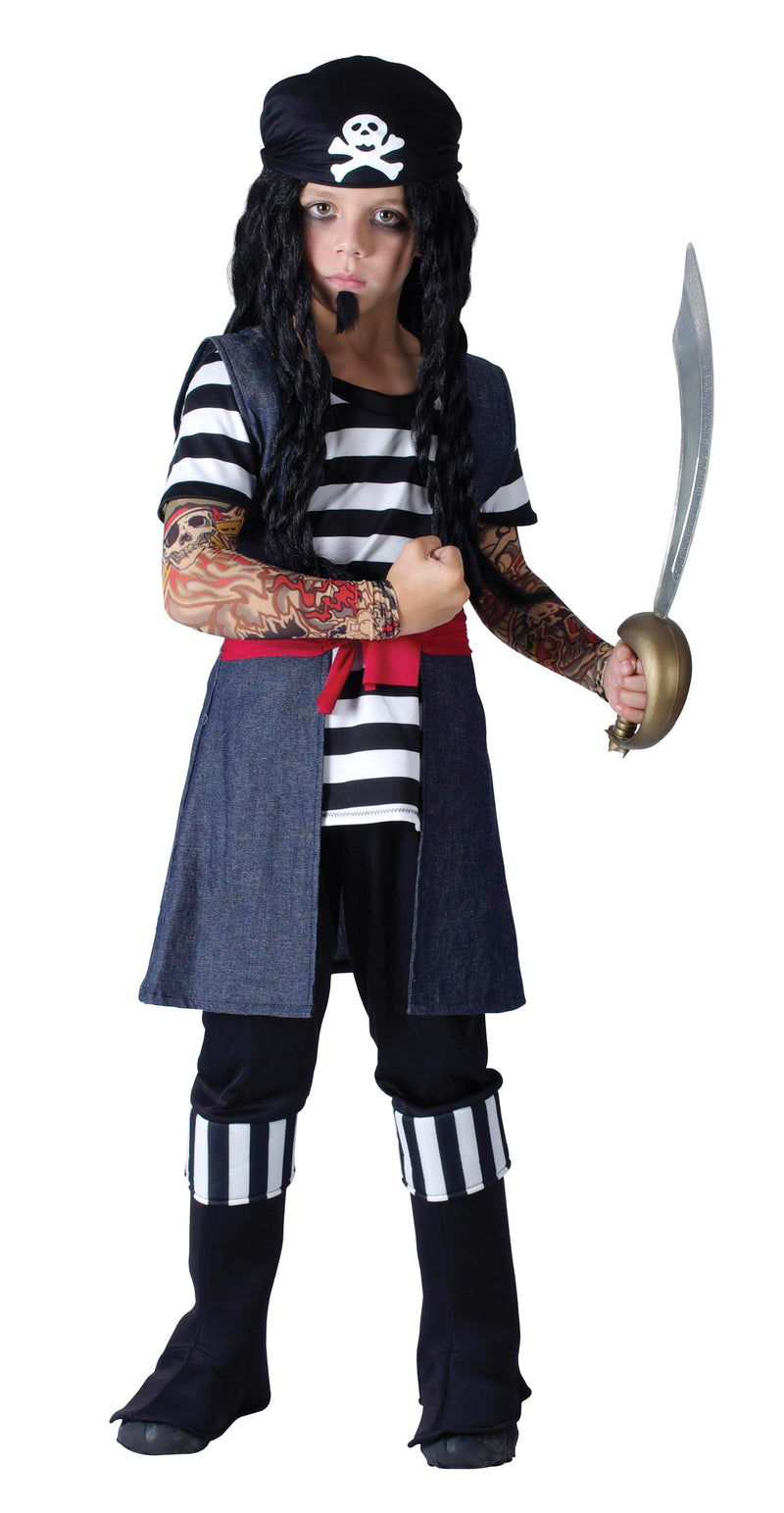 Tattoo Pirate Boy Medium Childrens Costumes Male Medium 7 9 Years Boys Bristol Novelty Childrens Costumes 2303