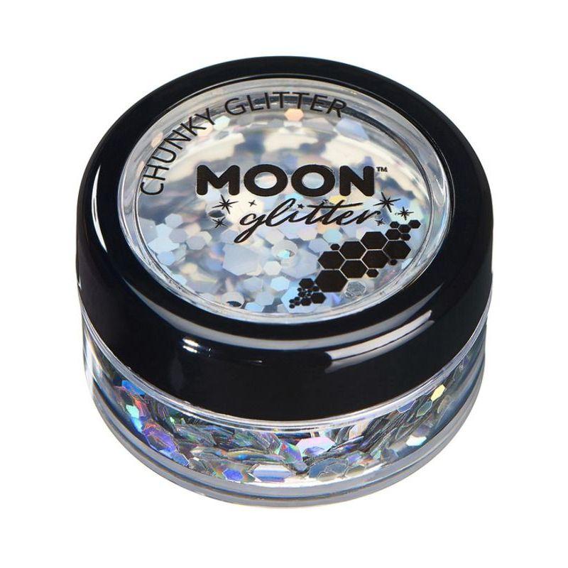 Moon Glitter Holographic Chunky Glitter Silver Smiffys Moon Creations 21785