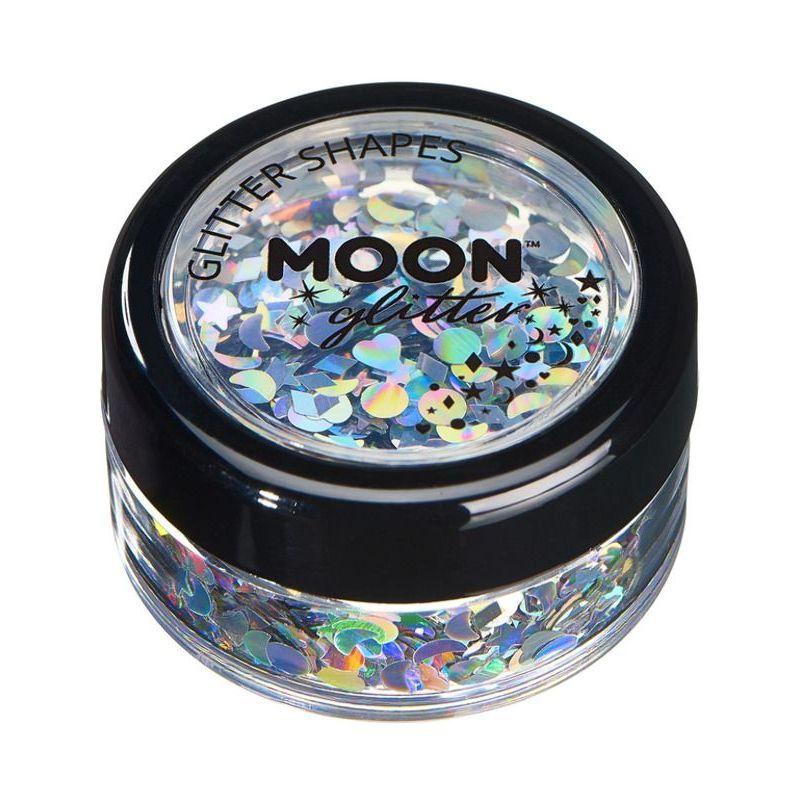 Moon Glitter Holographic Glitter Shapes Silver Smiffys Moon Creations 21787