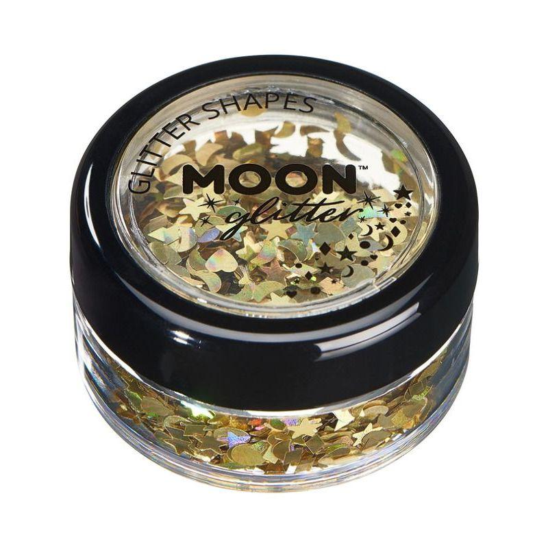 Moon Glitter Holographic Glitter Shapes Gold Smiffys Moon Creations 20849