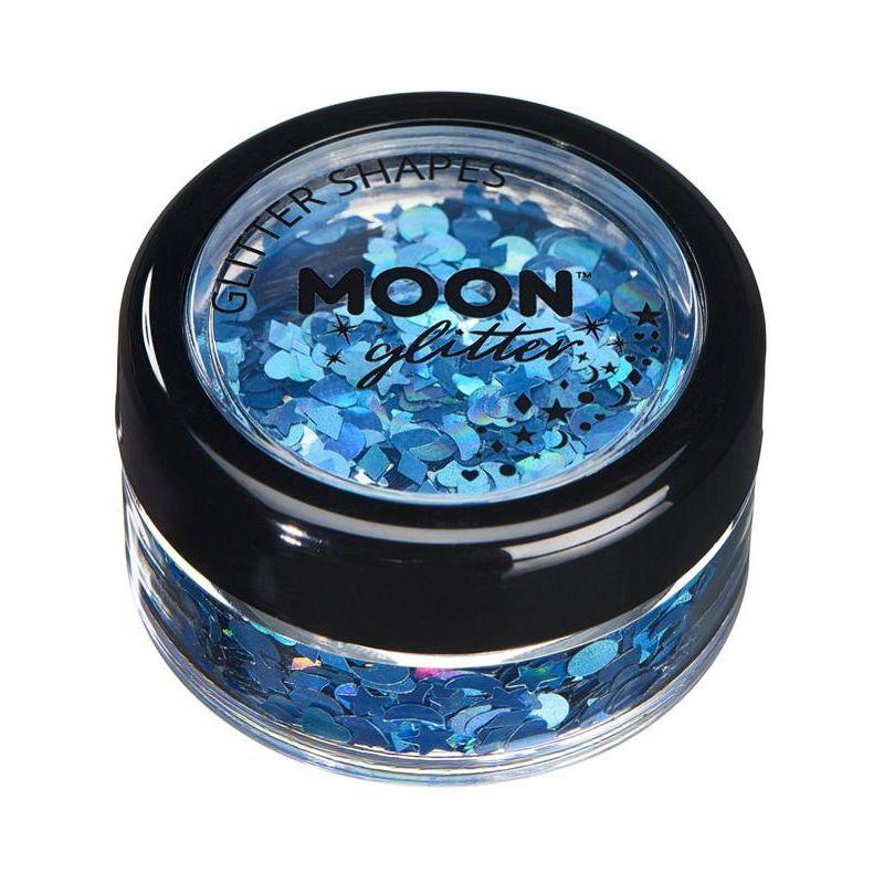 Moon Glitter Holographic Glitter Shapes Blue Smiffys Fever Fancy Dress 20604