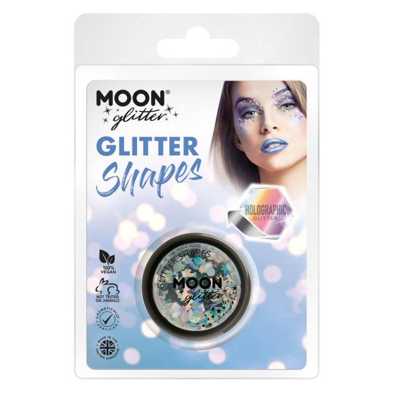 Moon Glitter Holographic Glitter Shapes Silver Smiffys Moon Creations 21789