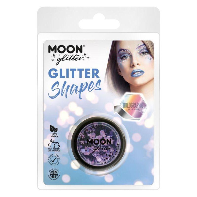 Moon Glitter Holographic Glitter Shapes, Purple halloween fancy dress costume party