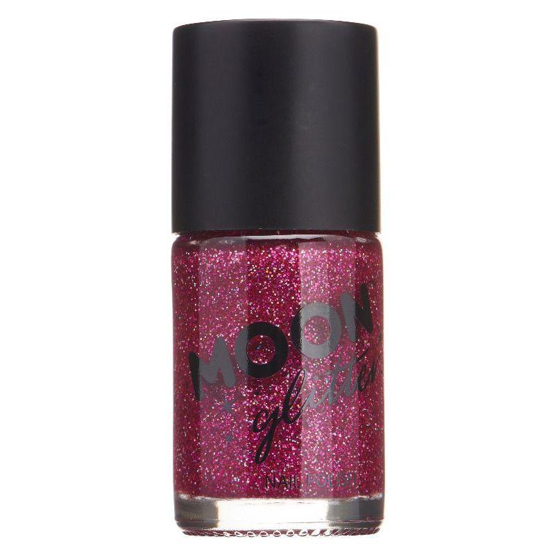 Moon Glitter Holographic Nail Polish Fuchsia Smiffys Around The World Fancy Dress 20817