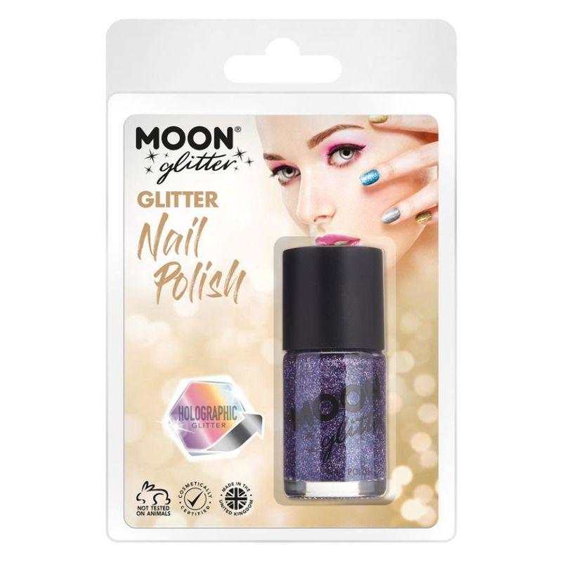 Moon Glitter Holographic Nail Polish Purple Smiffys Hen & Stag Night Fancy Dress 21520