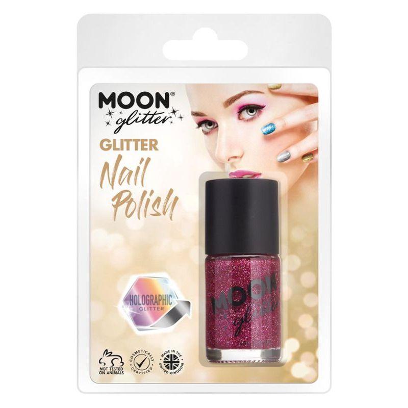 Moon Glitter Holographic Nail Polish Fuchsia Smiffys Boys Fancy Dress 20818