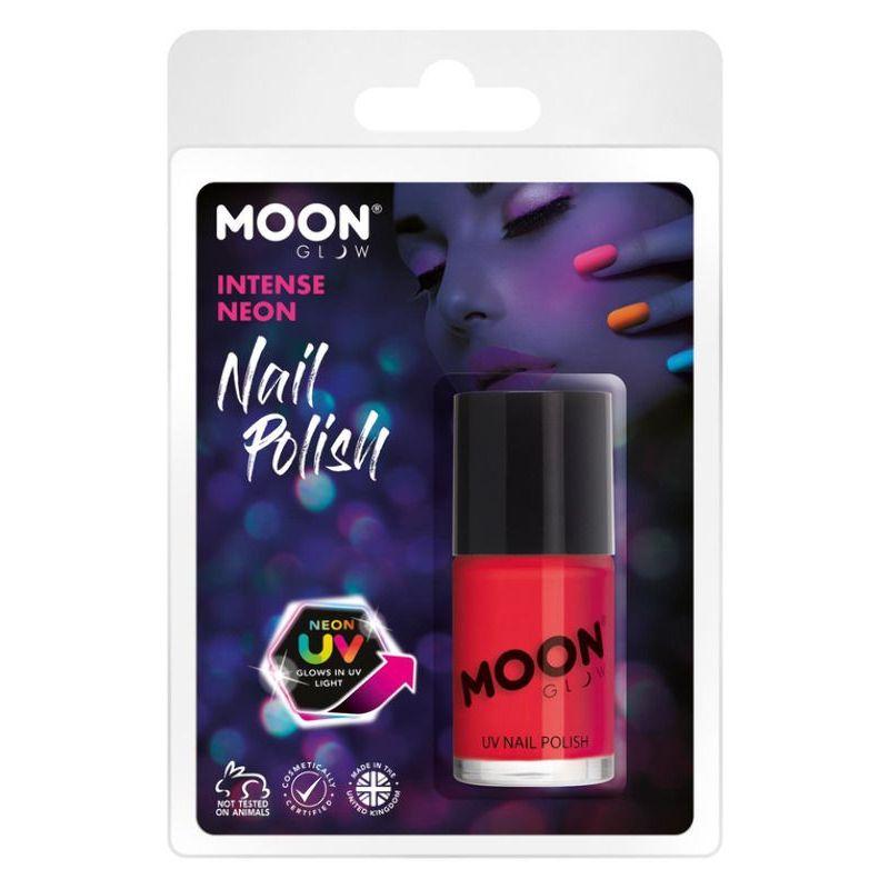 Moon Glow Intense Neon UV Nail Polish Neon Red Smiffys Moon Creations 21662