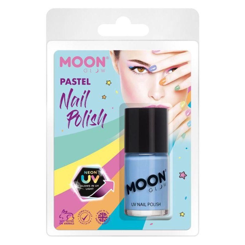 Moon Glow Pastel Neon UV Nail Polish Pastel Blu Smiffys Cosmetics and Disguises 20667