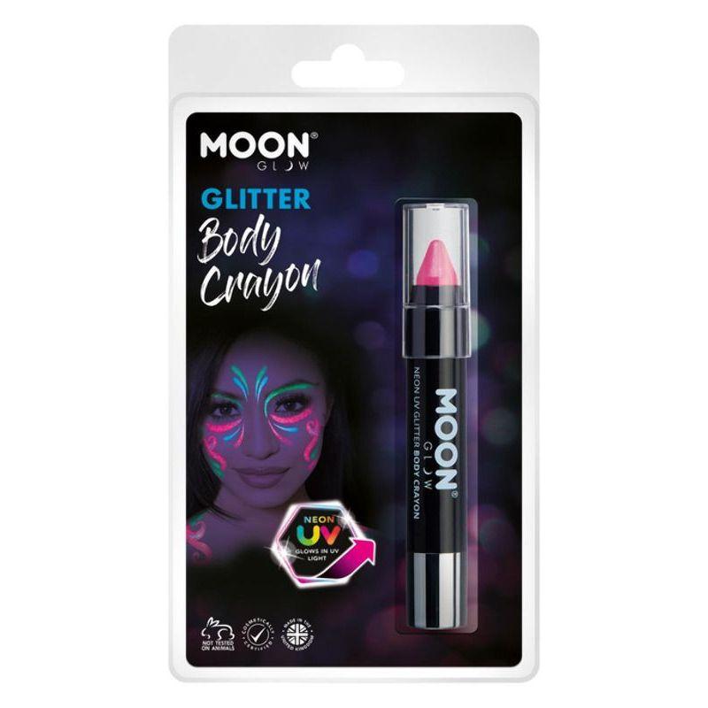 Moon Glow Neon UV Glitter Body Crayons Pink Smiffys Moon Creations 21438