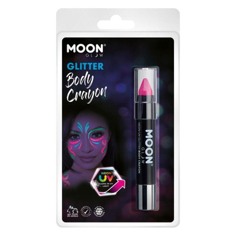 Moon Glow Neon UV Glitter Body Crayons Magenta Smiffys Moon Creations 21161