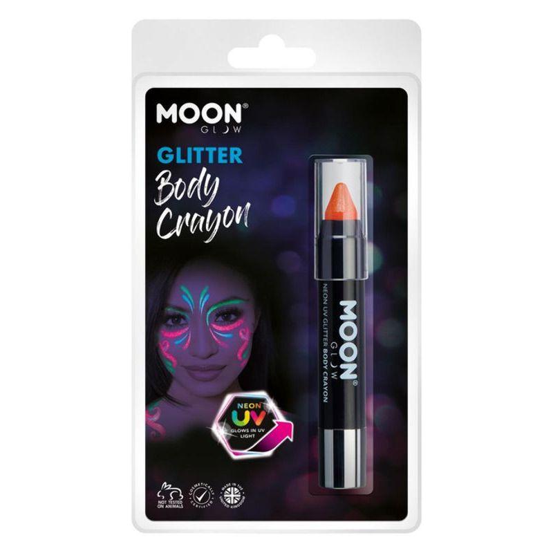 Moon Glow Neon UV Glitter Body Crayons Orange Smiffys Moon Creations 21312