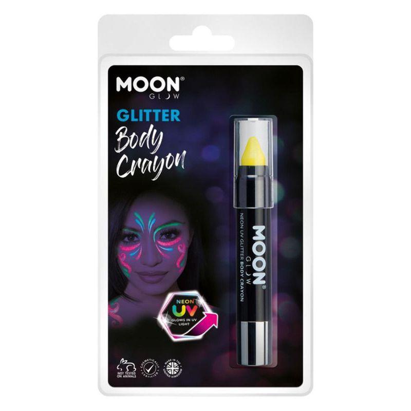 Moon Glow Neon UV Glitter Body Crayons Yellow Smiffys Moon Creations 22041
