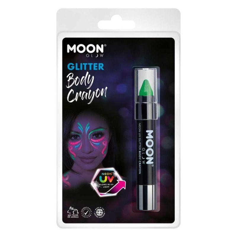 Moon Glow Neon UV Glitter Body Crayons Green Smiffys Moon Creations 21015