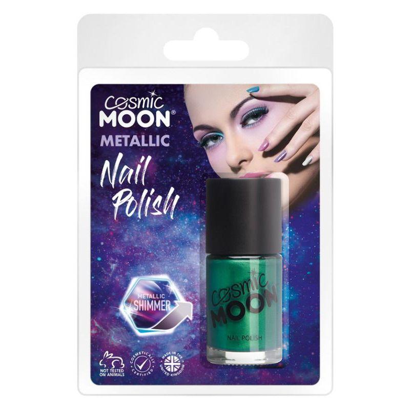 Cosmic Moon Metallic Nail Polish Green Smiffys Point of Sale 21018