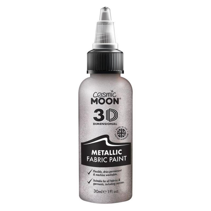 Cosmic Moon Metallic Fabric Paint Silver Smiffys Hen & Stag Night Fancy Dress 21827