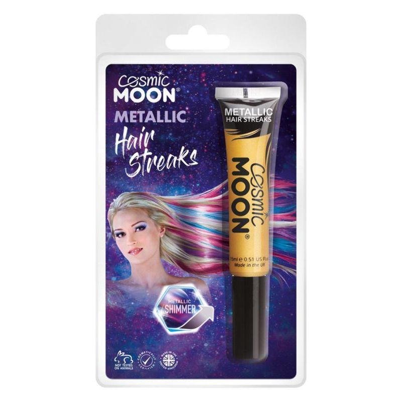 Cosmic Moon Metallic Hair Streaks Gold Smiffys Fever Accesories 20923