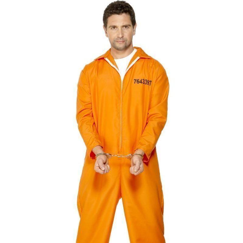 Escaped Prisoner Costume Adult Orange Mens Smiffys Cops & Robbers 4190