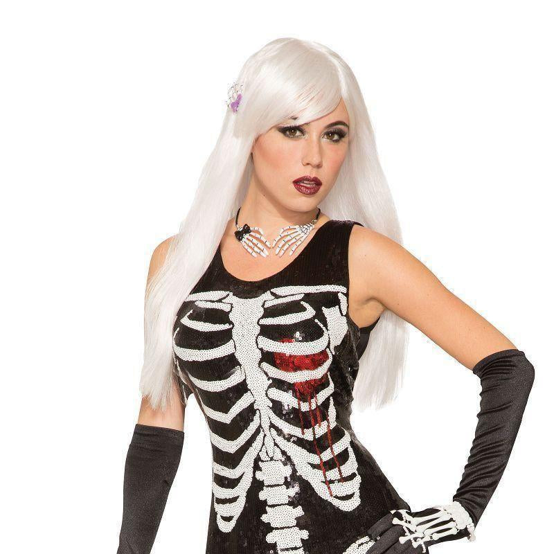Skeleton Bleeding Heart Sequin Dress M L Adult Costumes UK Size 10 14 Womens Bristol Novelty Generic Ladies Costumes 11104